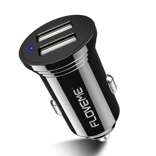 Floveme - Universal Dual USB Auto Ladegerät Quick Charge (2.4A) - Schwarz - Pazzar.ch