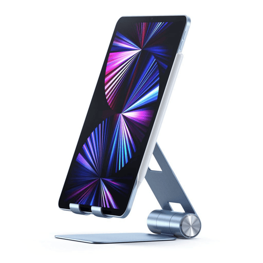 Satechi - Edle mobile Aluminium Halterung mit verstellbarem Winkel für Smartphones, iPads und Tablets - Hellblau - Pazzar.ch