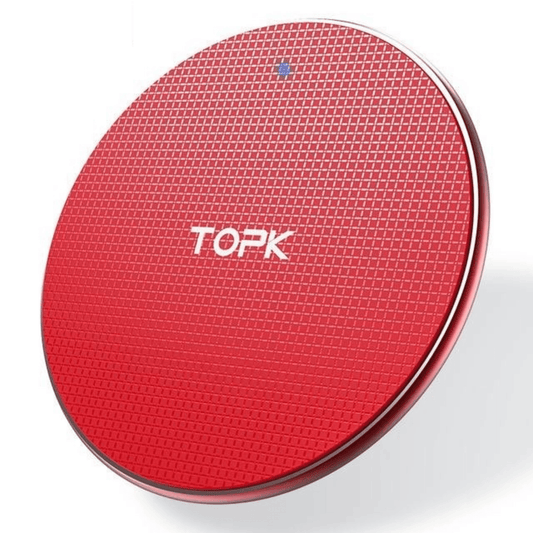 Topk - Mini Qi Wireless Fast Charging Ladegerät Ultrathin (10W / 7.5W) - Rot - Pazzar.ch