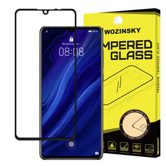 Wozinsky - Huawei P30 Full-Screen Panzerglas 3D Vollbild Displayschutzglas Rahmen - Schwarz - Pazzar.ch