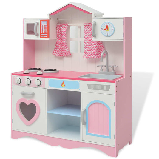 Spielzeugküche Holz 82×30×100 cm Rosa und Weiß - Pazzar.ch