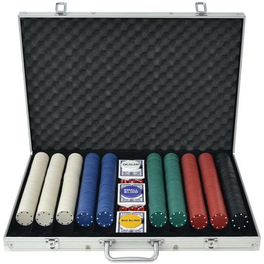Poker Set mit 1.000 Chips Aluminium - Pazzar.ch