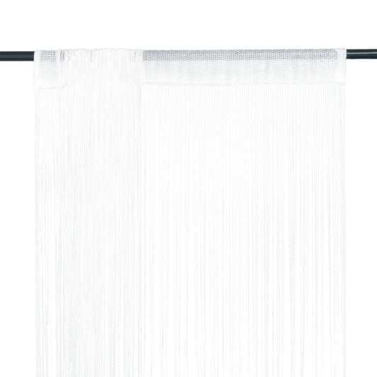 Fadenvorhang 2 Stk.100 x 250 cm Weiß - Pazzar.ch