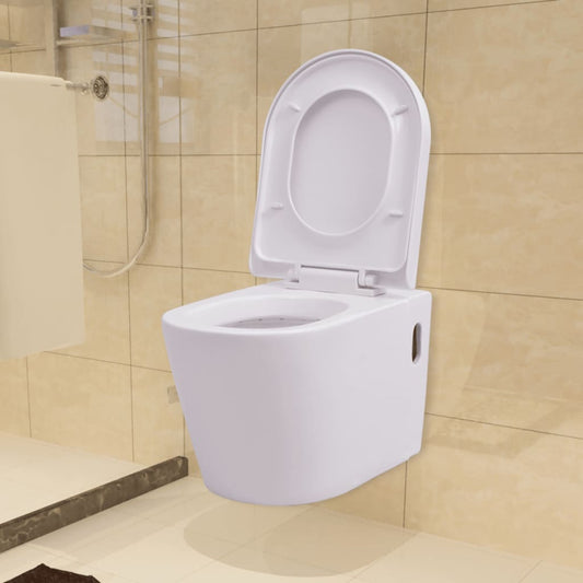 Wandmontierte Toilette Keramik Weiß - Pazzar.ch