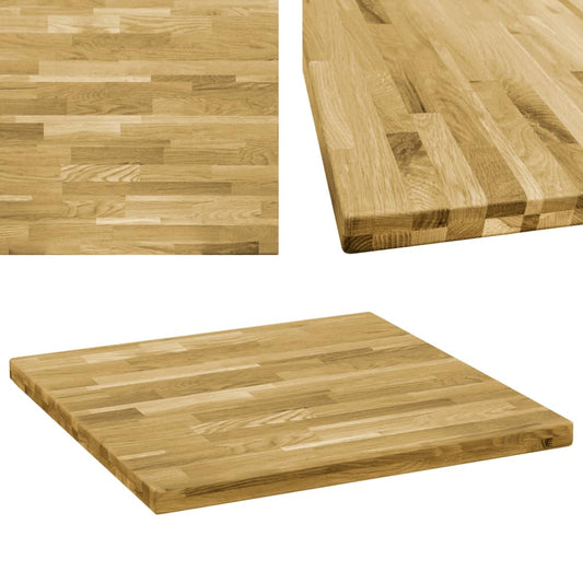 Tischplatte Eichenholz Massiv Quadratisch 44 mm 80x80 cm - Pazzar.ch