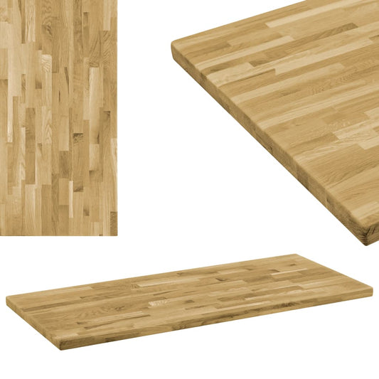 Tischplatte Eichenholz Massiv Rechteckig 44 mm 100 x 60 cm - Pazzar.ch