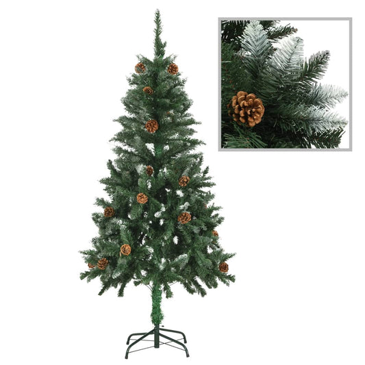 Künstlicher Weihnachtsbaum Kiefernzapfen Weißem Glitzer 150 cm - Pazzar.ch
