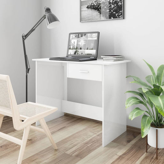 Schreibtisch Hochglanz-Weiß 100×50×76 cm Holzwerkstoff - Pazzar.ch