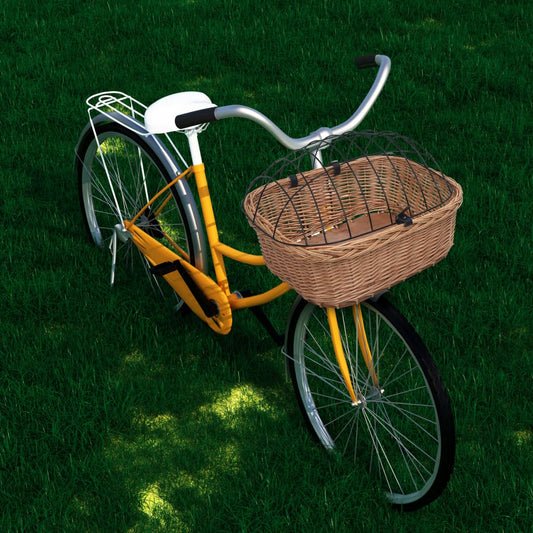Fahrradkorb Vorne mit Deckel 50x45x35 cm Natur Weide - Pazzar.ch