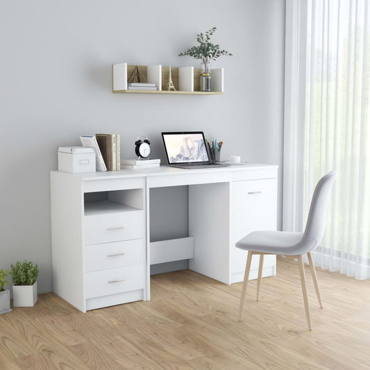Schreibtisch Weiß 140x50x76 cm Holzwerkstoff - Pazzar.ch