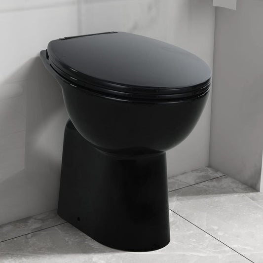 Hohe Spülrandlose Toilette Soft-Close 7cm Höher Keramik Schwarz - Pazzar.ch