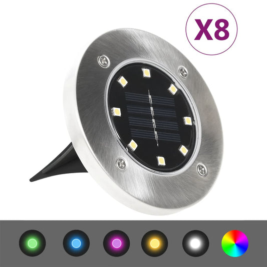 Solar-Bodenleuchten 8 Stk. LED RGB-Lichtfarbe - Pazzar.ch