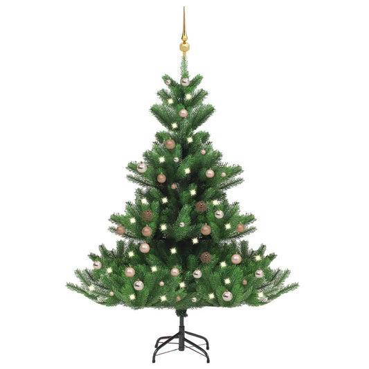 Künstlicher Weihnachtsbaum Nordmann LED & Kugeln Grün 120 cm - Pazzar.ch