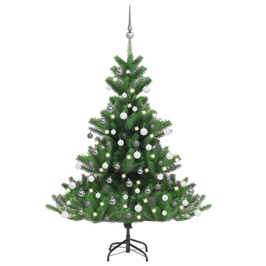 Künstlicher Weihnachtsbaum Nordmann LED & Kugeln Grün 120 cm - Pazzar.ch
