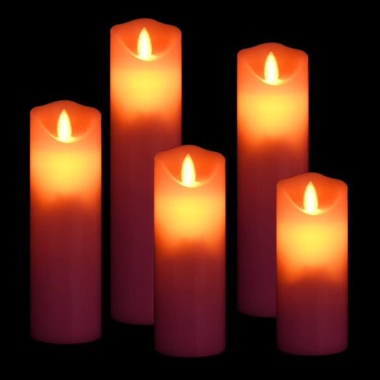 5-tlg. LED-Kerzen-Set Elektrisch mit Fernbedienung Warmweiß - Pazzar.ch
