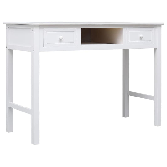 Schreibtisch Weiß 108x45x76 cm Massivholz Paulownia - Pazzar.ch