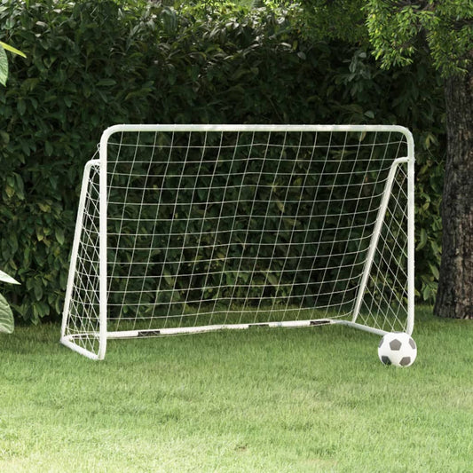 Fußballtor mit Netz Weiß 180x90x120 cm Stahl - Pazzar.ch