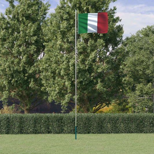 Flagge Italiens mit Mast 6,23 m Aluminium - Pazzar.ch
