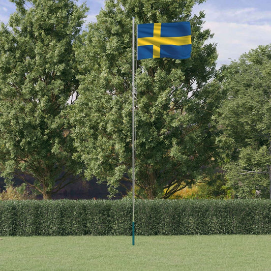 Flagge Schwedens mit Mast 6,23 m Aluminium - Pazzar.ch