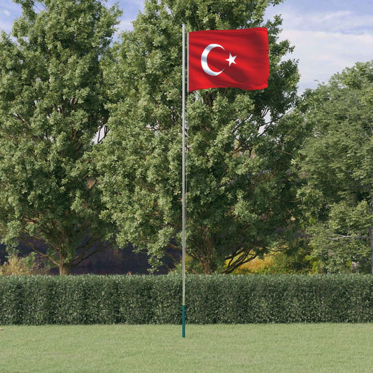 Flagge der Türkei mit Mast 6,23 m Aluminium - Pazzar.ch