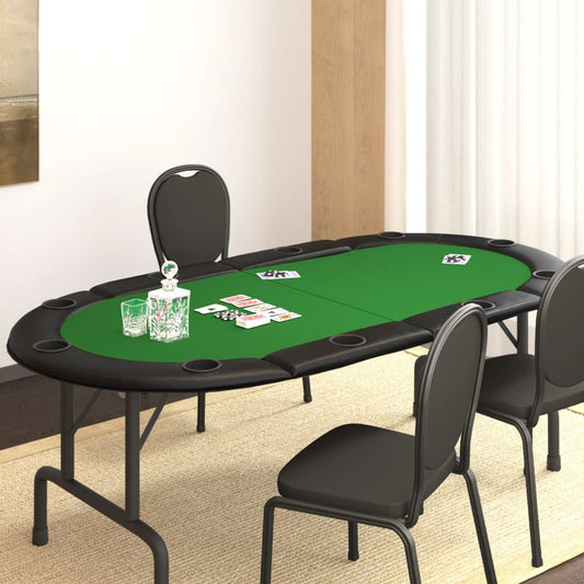 Poker-Tischauflage Klappbar 10 Spieler Grün 208x106x3 cm - Pazzar.ch