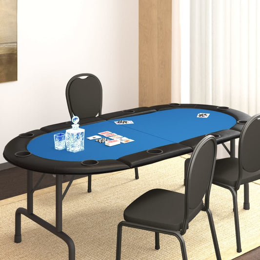 Poker-Tischauflage Klappbar 10 Spieler Blau 208x106x3 cm - Pazzar.ch