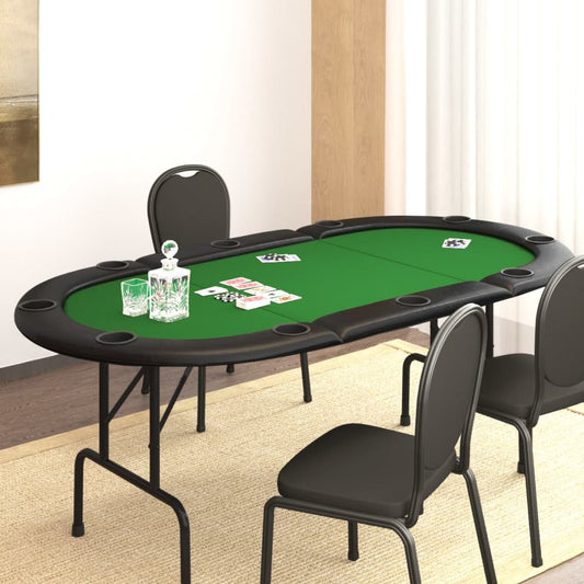 Pokertisch Klappbar 10 Spieler Grün 206x106x75 cm - Pazzar.ch