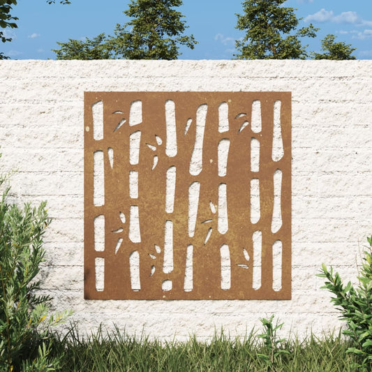 Garten-Wanddeko 55x55 cm Cortenstahl Bambus-Design - Pazzar.ch