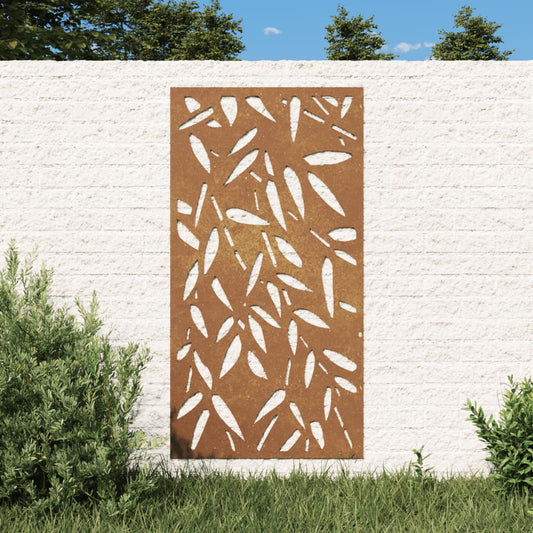Garten-Wanddeko 105x55 cm Cortenstahl Bambusblatt-Design - Pazzar.ch