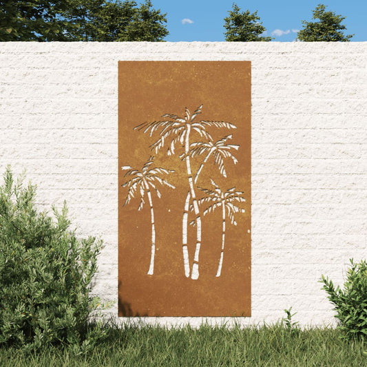 Garten-Wanddeko 105x55 cm Cortenstahl Palmen-Design - Pazzar.ch