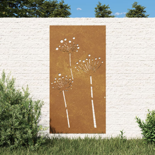 Garten-Wanddeko 105x55 cm Cortenstahl Blumen-Design - Pazzar.ch