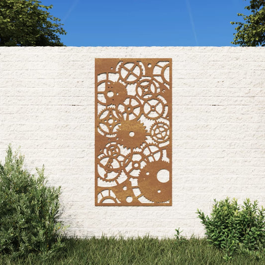 Garten-Wanddeko 105x55 cm Cortenstahl Zahnrad-Design - Pazzar.ch
