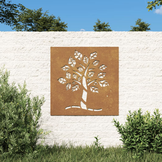 Garten-Wanddeko 55x55 cm Cortenstahl Baum-Design - Pazzar.ch