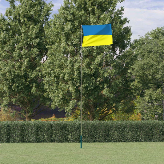 Flagge der Ukraine und Mast 5,55 m Aluminium - Pazzar.ch