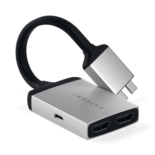 Satechi - Dual USB-C zu Dual HDMI Adapter - Silber - Pazzar.ch