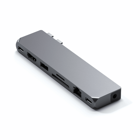 Satechi - Hochwertiger Dual USB-C Multiport Pro Hub Max für MacBook - Space Gray - Pazzar.ch