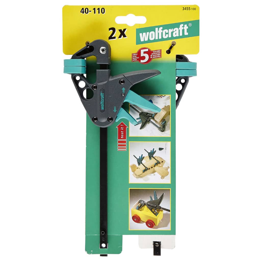 wolfcraft Mini-Einhandzwingen 2 Stk. EHZ 40-110 3455100 - Pazzar.ch