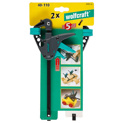 wolfcraft Mini-Einhandzwingen 2 Stk. EHZ 40-110 3455100 - Pazzar.ch