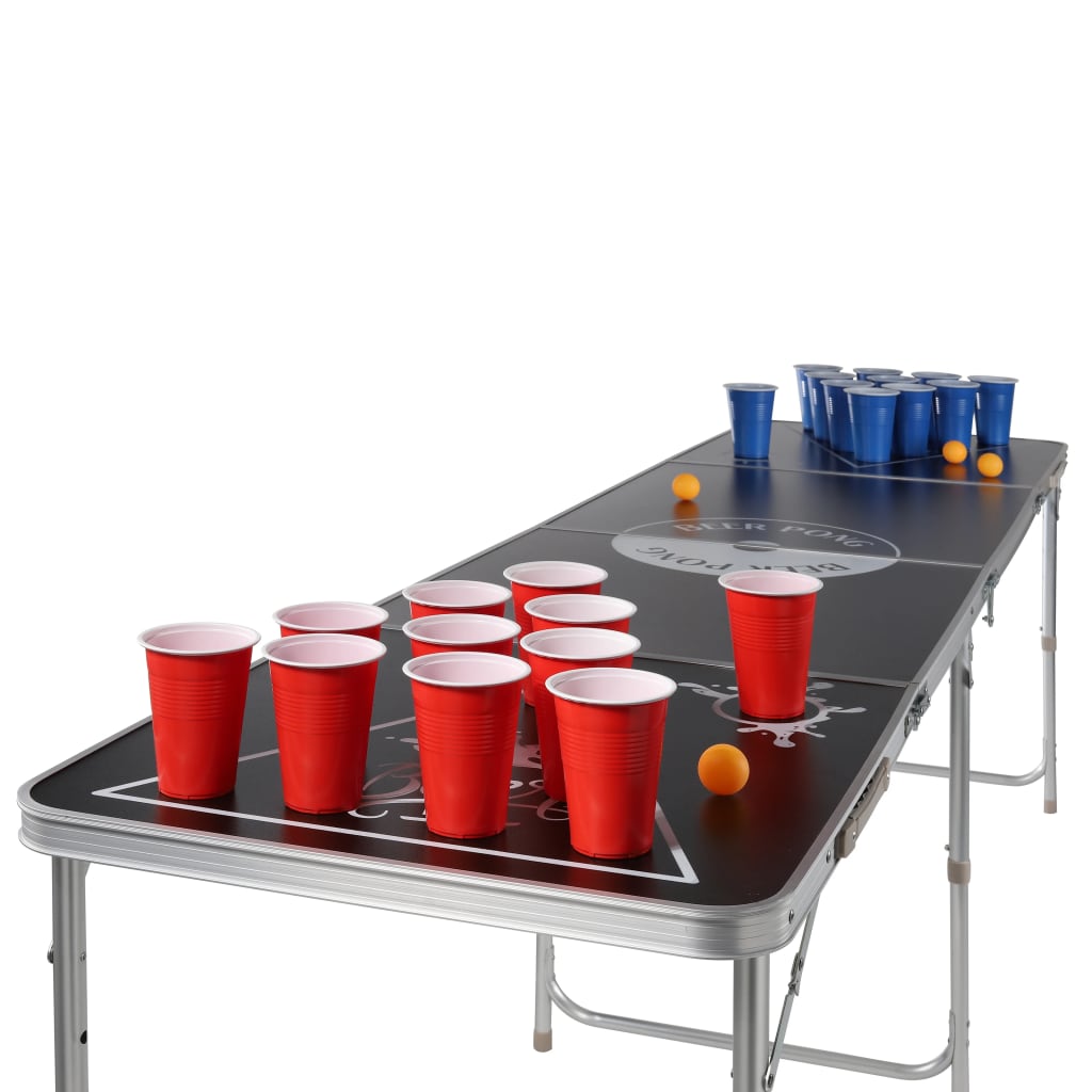 HI Beer-Pong-Klapptisch Höhenverstellbar Schwarz - Pazzar.ch