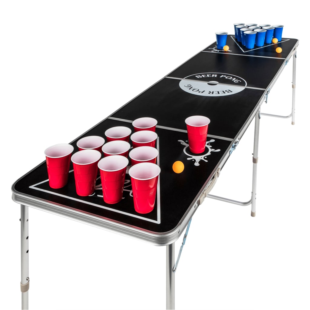 HI Beer-Pong-Klapptisch Höhenverstellbar Schwarz - Pazzar.ch