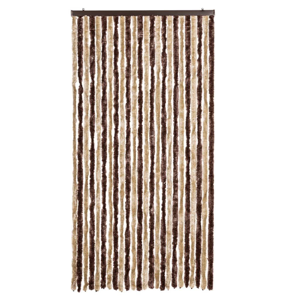 Insektenschutz-Vorhang Beige und Hellbraun 100x220 cm Chenille - Pazzar.ch