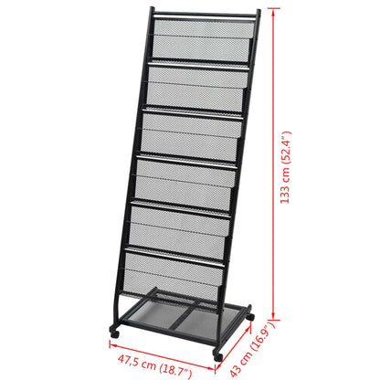 Zeitschriftenständer 47,5×43×133 cm Schwarz A4 - Pazzar.ch