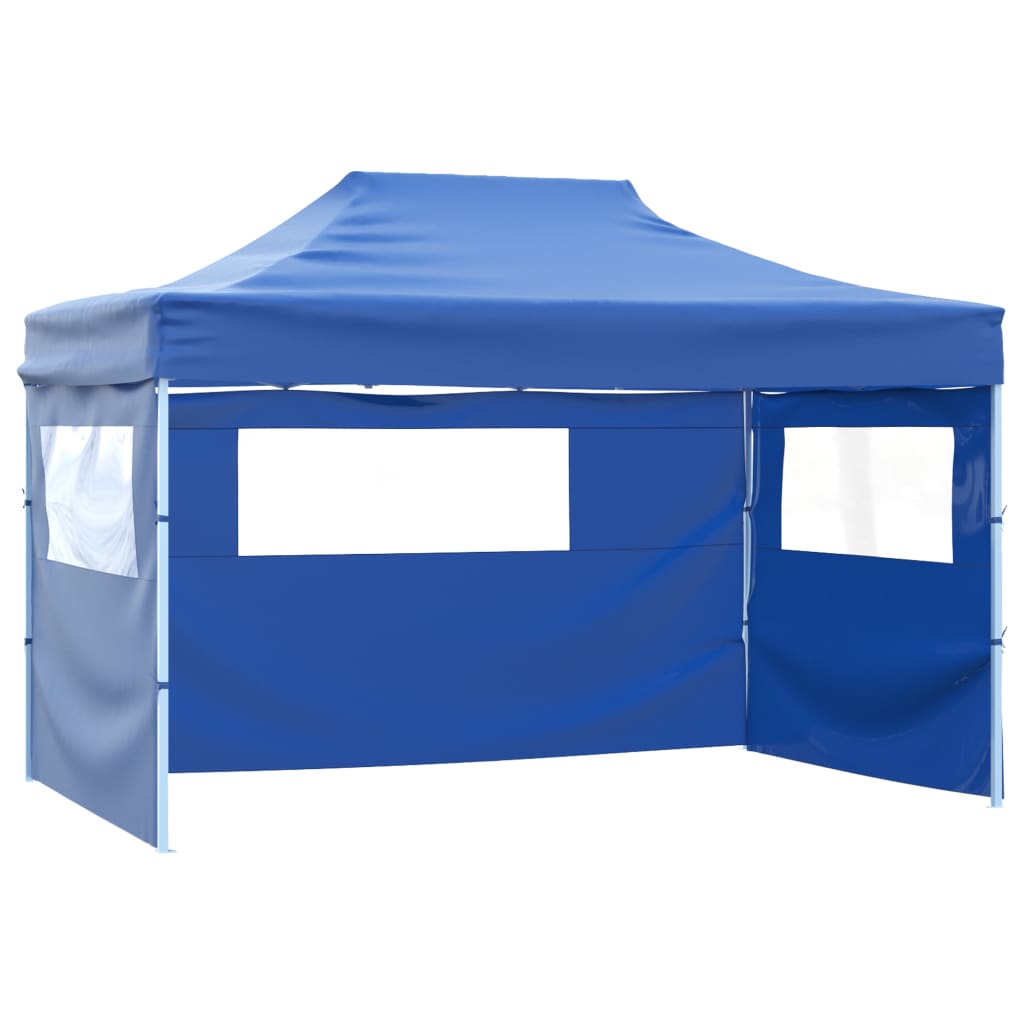 Faltzelt Pop-Up mit 4 Seitenteilen 3x4,5 m Blau - Pazzar.ch