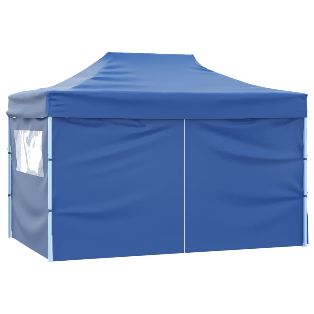 Faltzelt Pop-Up mit 4 Seitenteilen 3x4,5 m Blau - Pazzar.ch