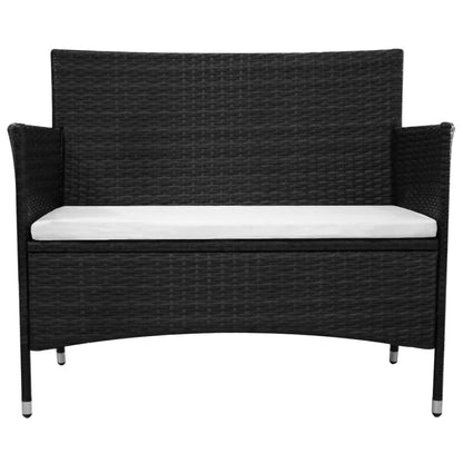 Gartenbank 90 cm Poly Rattan Schwarz - Pazzar.ch