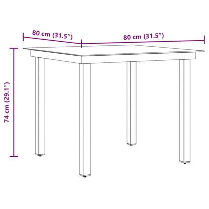 Gartentisch Schwarz 80x80x74 cm Aluminium und Glas - Pazzar.ch