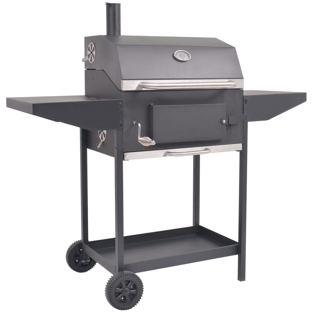 Holzkohlegrill Smoker mit Ablage Schwarz - Pazzar.ch