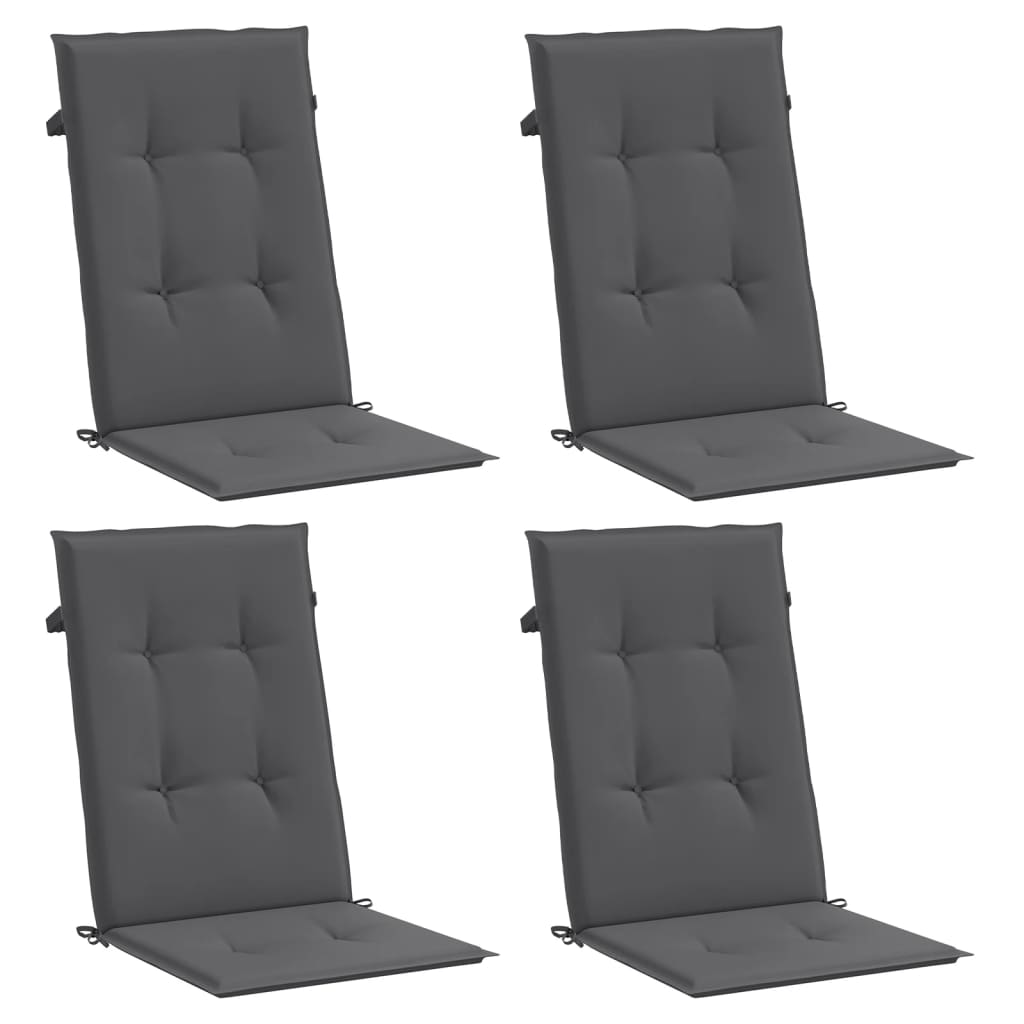 Gartenstuhlauflagen für Hochlehner 4 Stk. Anthrazit 120x50x3 cm - Pazzar.ch
