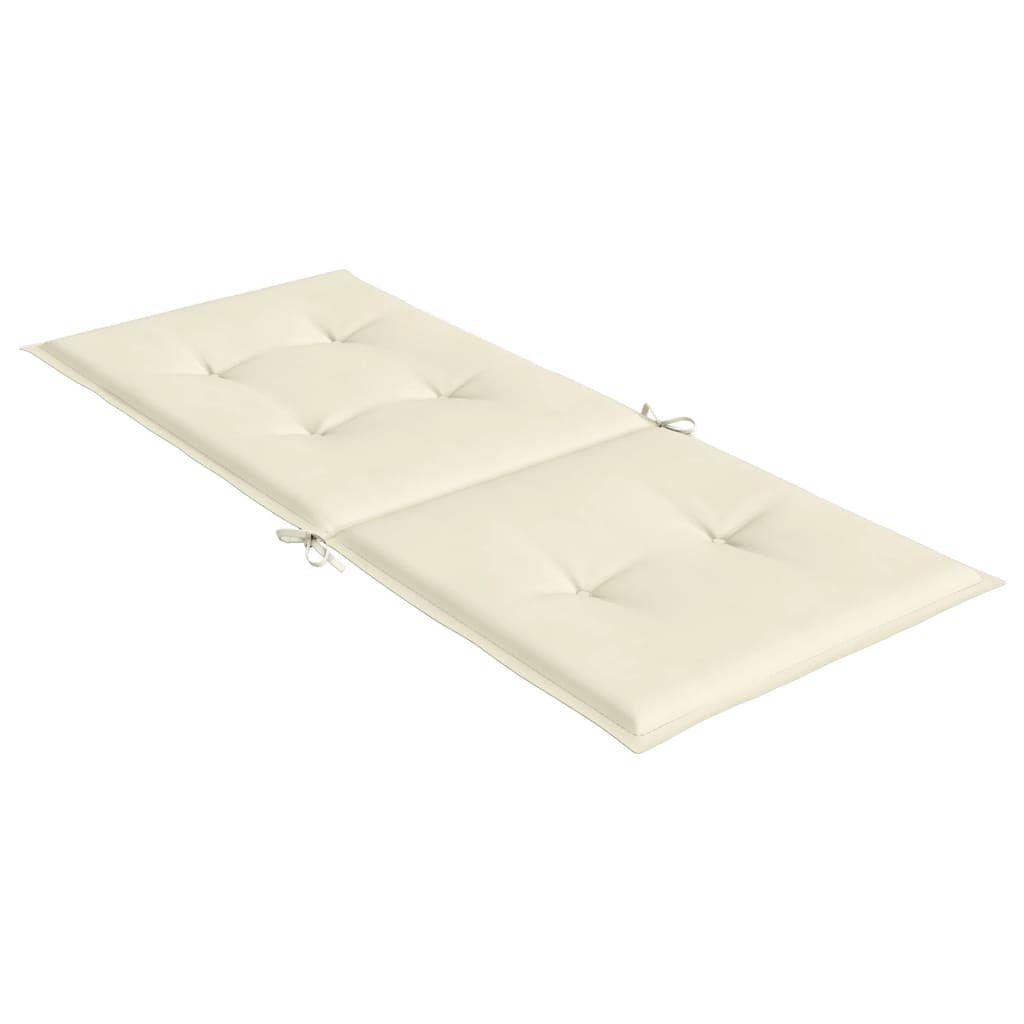 Gartenstuhlauflagen für Hochlehner 2Stk. Creme 120x50x3cm Stoff - Pazzar.ch