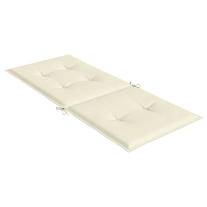 Gartenstuhlauflagen für Hochlehner 2Stk. Creme 120x50x3cm Stoff - Pazzar.ch